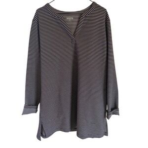 Duluth Trading Co Dress Women XL Nautical Preppy Relaxed Fit Striped Travel